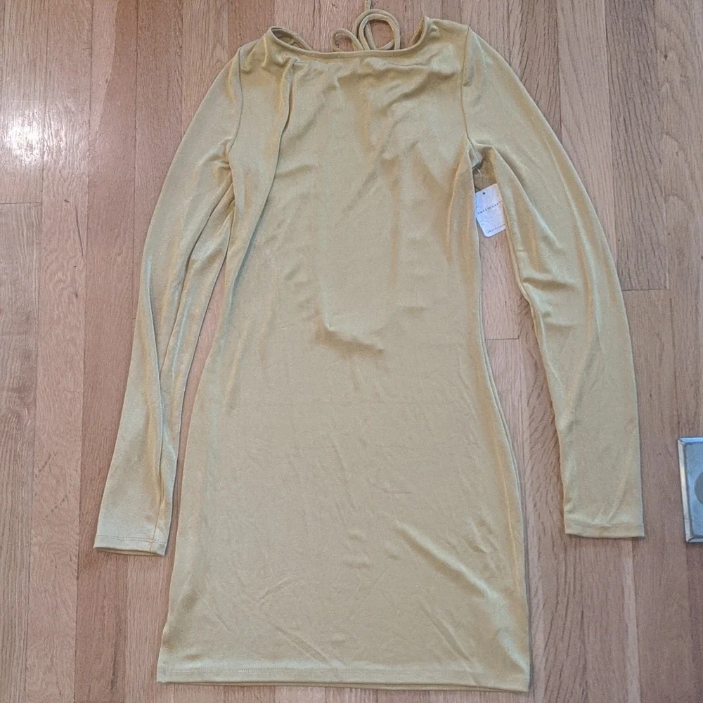 Free People Call Me Later Mini Dress sz LRG in Ceylon Yellow​​